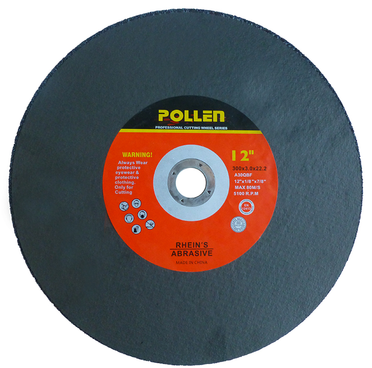 12"x1/8"x7/8" Arbor Size, Portable Cut Off Wheel,Mansonry High Speed C24, Silicon, 80m/s